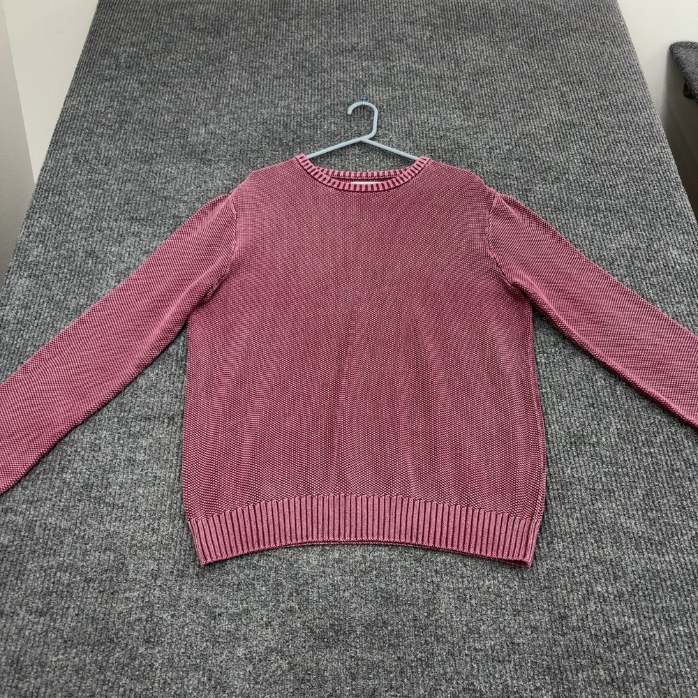 Coastaoro Sweater Mens XL Pink Cotton Knit Crewneck Coastal Preppy